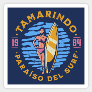 Vintage Tamarindo, Costa Rica Surfer's Paradise // Retro Surfing 1980s Badge Sticker